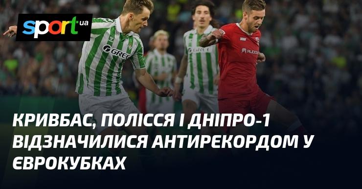 Кривбас, Полісся та Дніпро-1 встановили антирекорд у єврокубкових змаганнях.