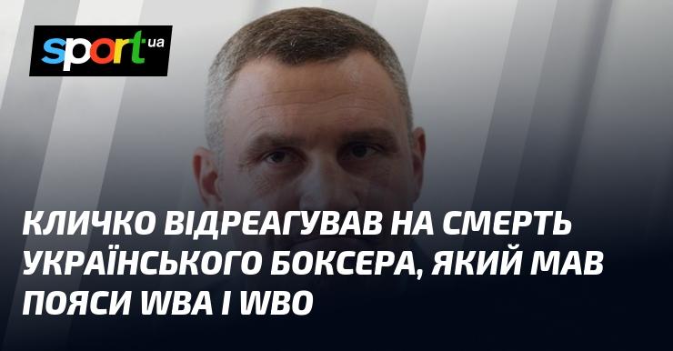 Кличко висловив свої співчуття у зв'язку з загибеллю українського боксера, володаря поясів WBA та WBO.