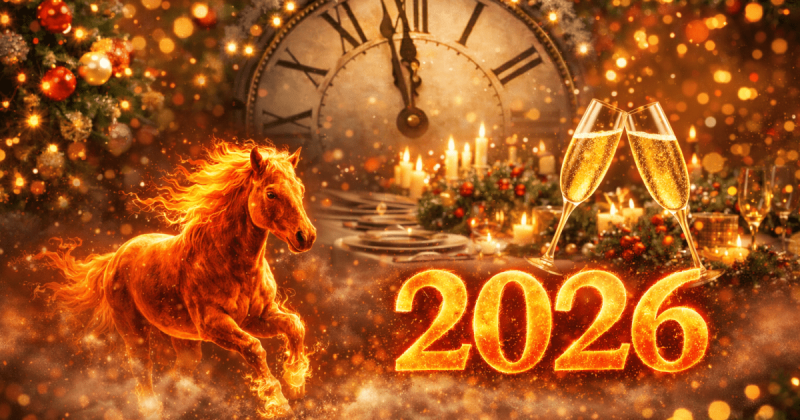 Приготуйтеся до захоплюючої подорожі! Час надіслати яскраві листівки та оригінальні привітання з Новим роком Вогняного Коня!