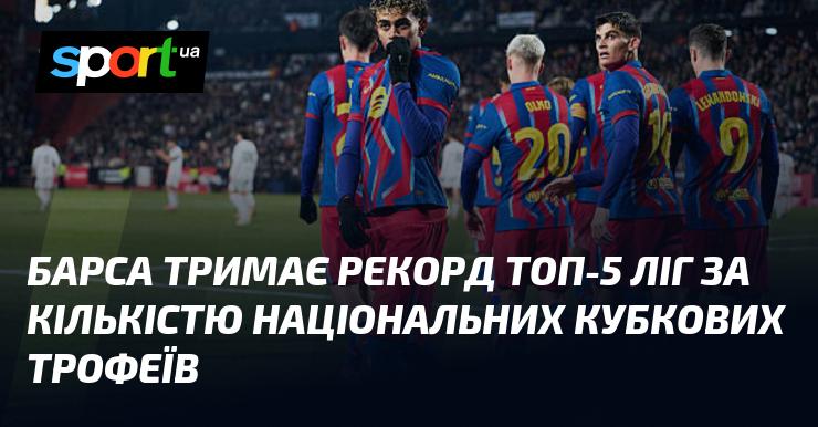 Барселона володіє рекордом серед п'яти найкращих ліг світу за кількістю виграних національних кубків.