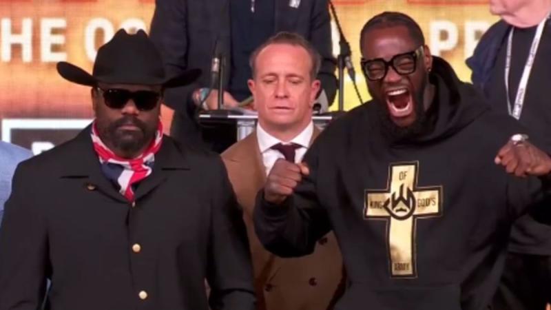 Дерек Чісора і Деонтей Вайлдер влаштували обмін поглядами перед своїм поєдинком.